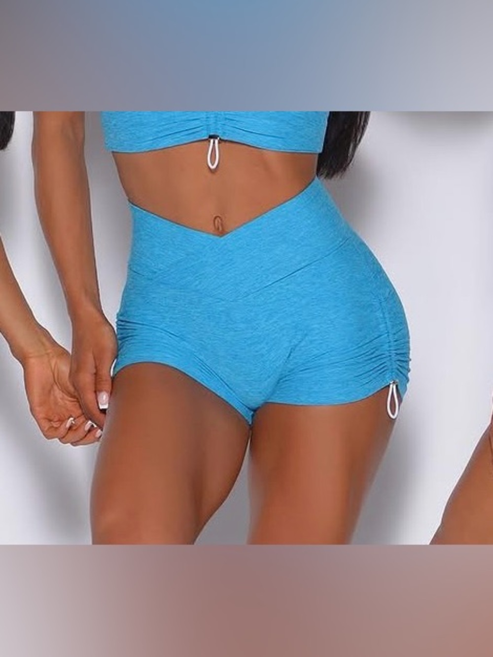 Bombshell Sportswear Blue Toggle Scrunch Shorts